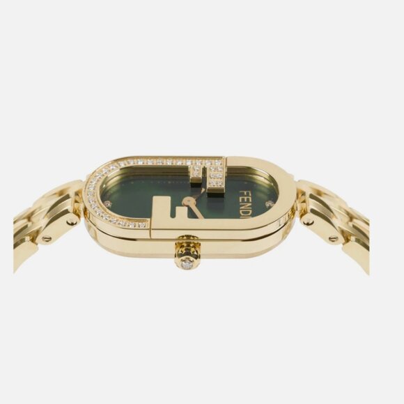 Fendi Womens Gold Green Dial Bracelet Fashion Watch - Picture 2 of 3
